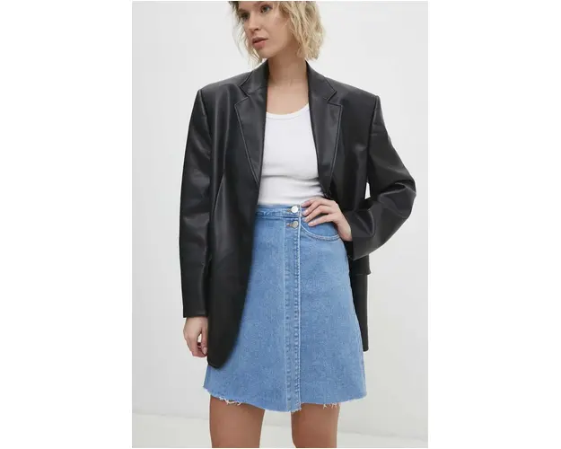 Answear Lab fusta jeans mini, evazati