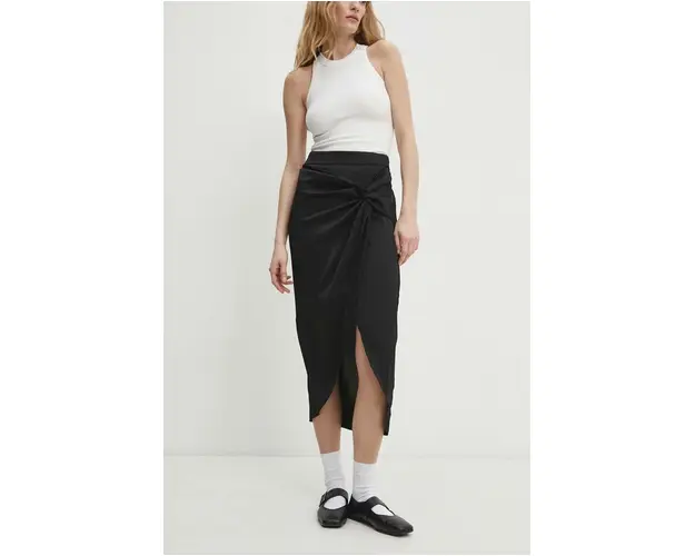 Answear Lab fusta culoarea negru, midi, drept