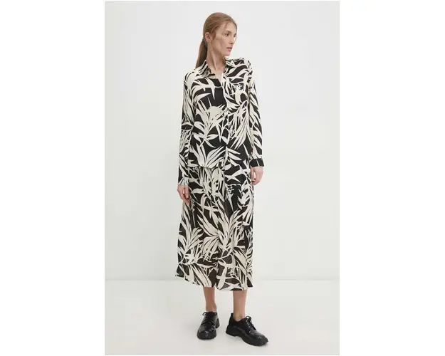 Answear Lab fusta culoarea negru, midi, evazati
