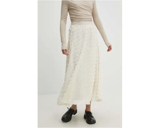 Answear Lab fusta din bumbac culoarea bej, maxi, evazati