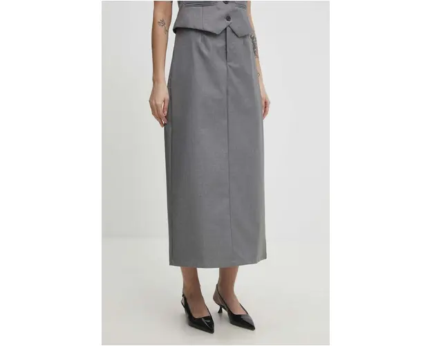 Answear Lab fusta culoarea gri, maxi, drept