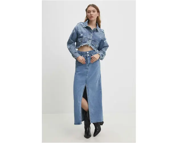 Answear Lab fusta jeans maxi, drept