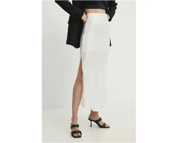 Answear Lab fusta culoarea alb, maxi, drept