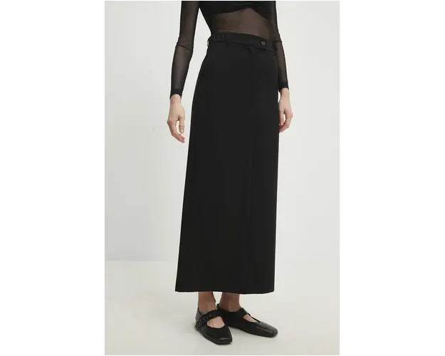 Answear Lab fusta culoarea negru, maxi, evazati