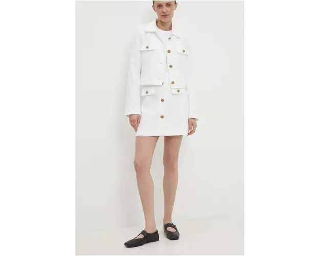 Answear Lab fusta culoarea alb, mini, evazati