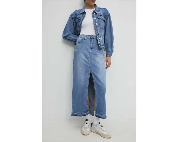 Answear Lab fusta jeans maxi, drept