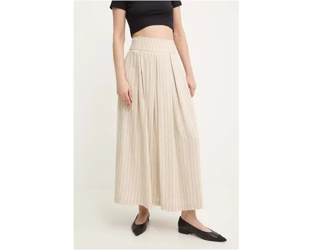 Answear Lab fusta de in culoarea bej, maxi, evazati