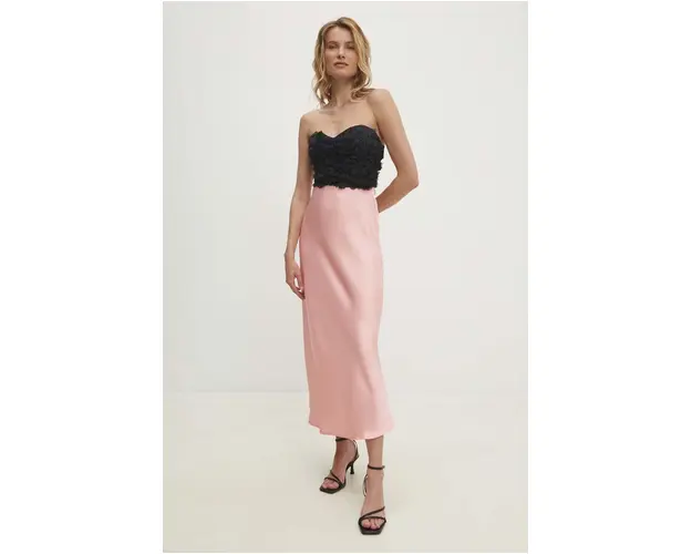 Answear Lab fusta culoarea roz, maxi, drept