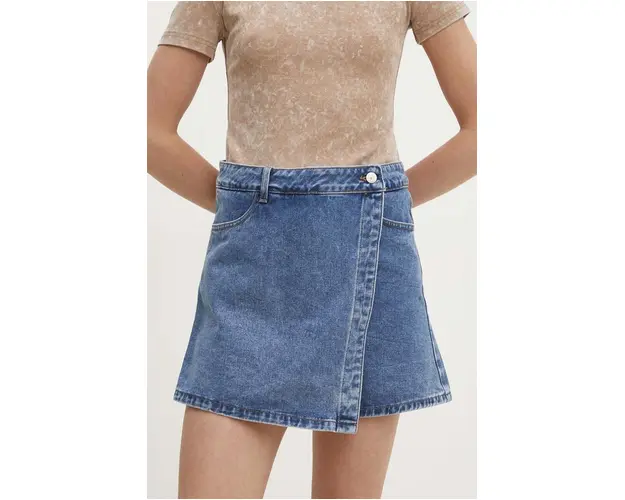 Answear Lab fusta si pantaloni denim mini, drept