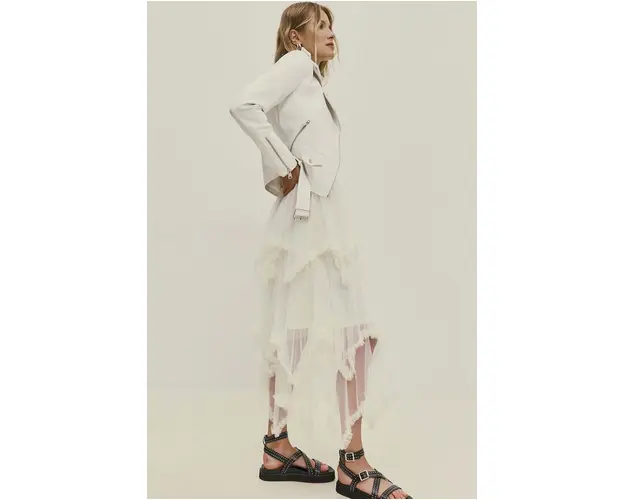 Answear Lab fusta culoarea bej, maxi, evazati