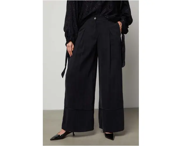 Answear Lab pantaloni femei, culoarea negru, lat, high waist