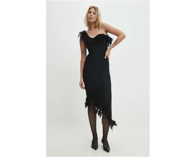 Answear Lab rochie culoarea negru, midi, mulata