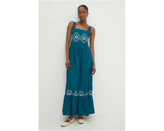 Answear Lab rochie culoarea albastru marin, maxi, evazati