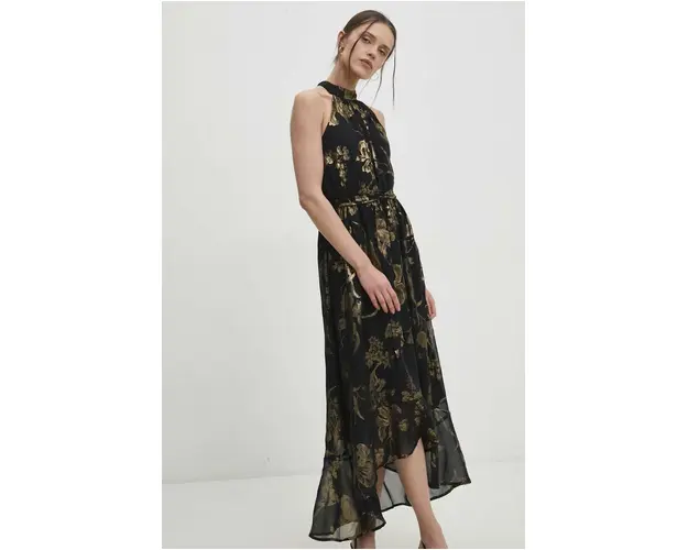 Answear Lab rochie culoarea negru, midi, evazati