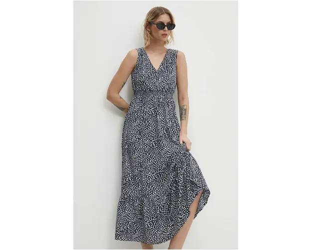 Answear Lab rochie culoarea albastru marin, maxi, evazati