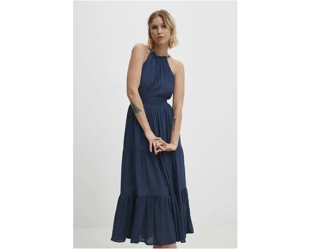 Answear Lab rochie culoarea albastru marin, maxi, evazati