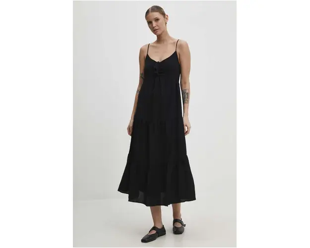 Answear Lab rochie culoarea negru, maxi, evazati