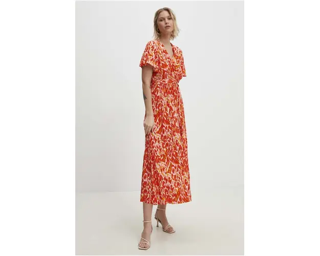 Answear Lab rochie culoarea rosu, maxi, evazati