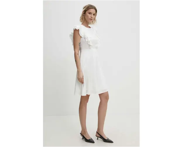 Answear Lab rochie culoarea alb, mini, evazati