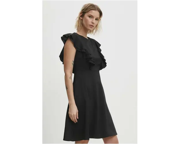 Answear Lab rochie culoarea negru, mini, evazati