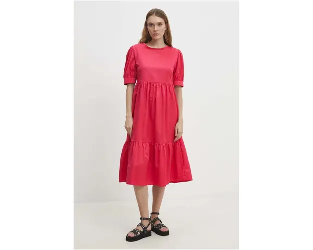 Answear Lab rochie din bumbac culoarea roz, mini, evazati