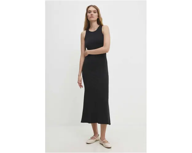 Answear Lab rochie culoarea negru, midi, evazati