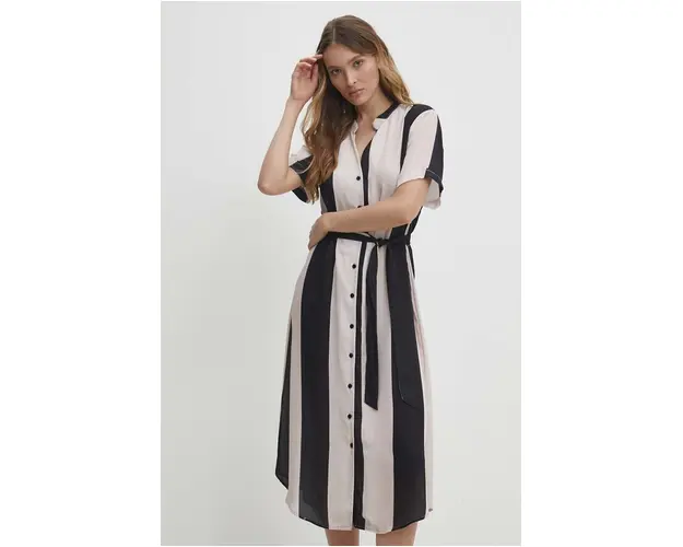 Answear Lab rochie culoarea bej, midi, drept