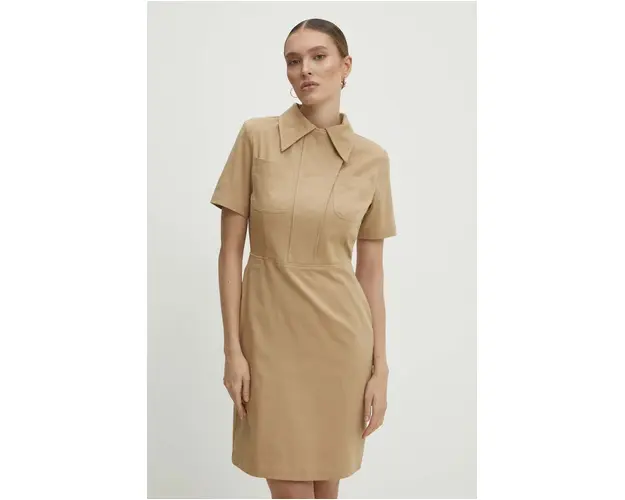 Answear Lab rochie culoarea bej, mini, mulata