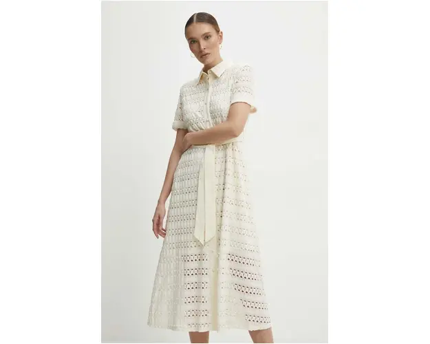Answear Lab rochie culoarea bej, midi, evazati