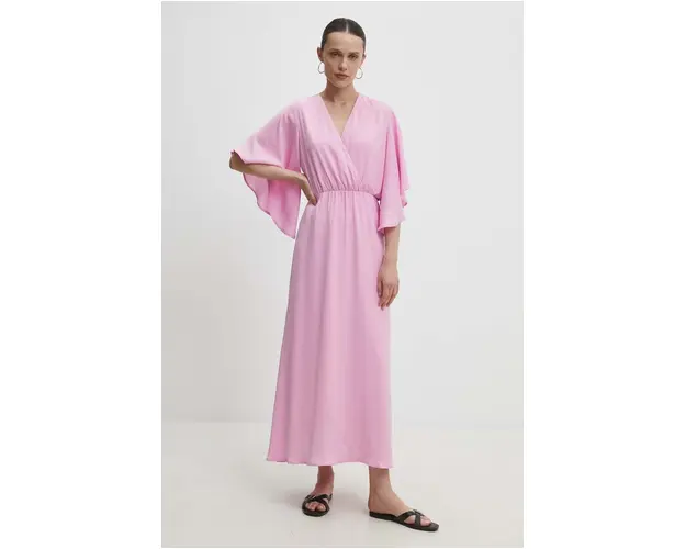 Answear Lab rochie culoarea roz, maxi, evazati