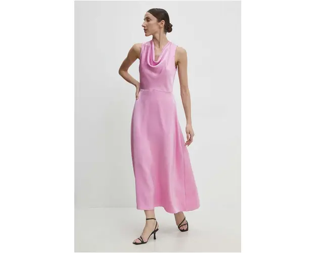 Answear Lab rochie culoarea roz, maxi, evazati