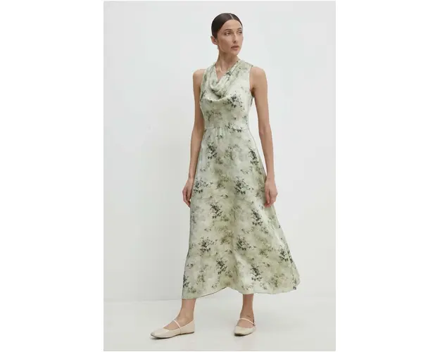 Answear Lab rochie culoarea verde, maxi, evazati