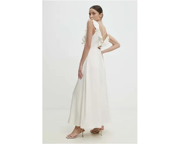 Answear Lab rochie culoarea bej, maxi, evazati