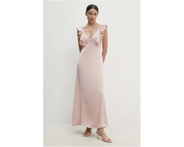 Answear Lab rochie culoarea roz, maxi, evazati