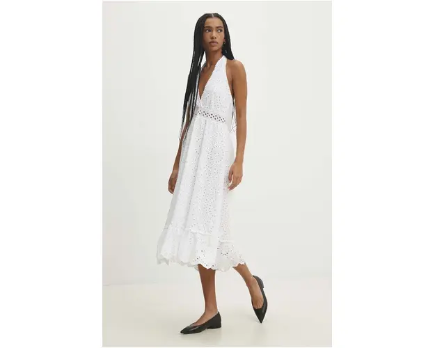 Answear Lab rochie culoarea alb, mini, evazati
