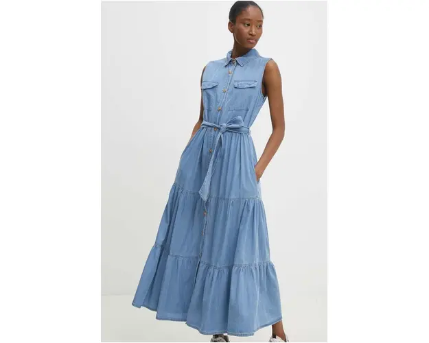 Answear Lab rochie jeans maxi, evazati