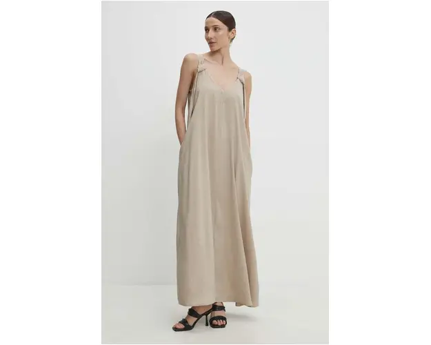 Answear Lab rochie culoarea bej, maxi, evazati