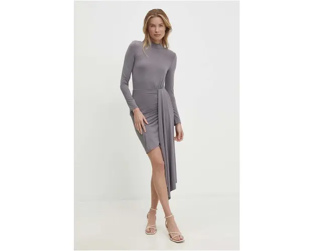 Answear Lab rochie culoarea gri, mini, mulata