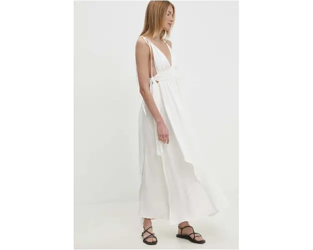Answear Lab rochie culoarea alb, maxi, evazati