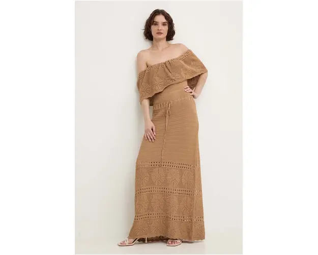 Answear Lab rochie culoarea bej, maxi, evazati