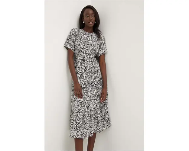 Answear Lab rochie culoarea negru, midi, evazati