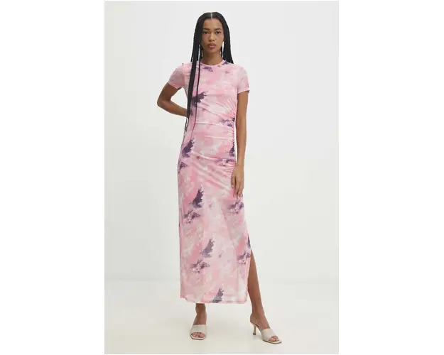 Answear Lab rochie culoarea roz, maxi, mulata