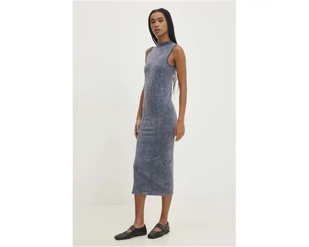 Answear Lab rochie culoarea gri, midi, mulata