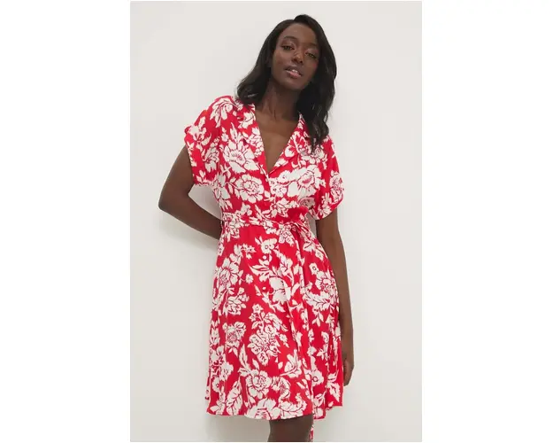 Answear Lab rochie culoarea rosu, mini, evazati
