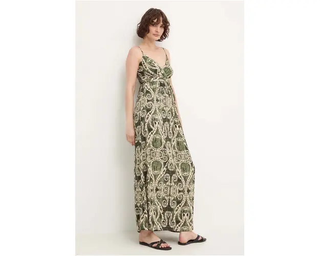 Answear Lab rochie culoarea verde, maxi, evazati
