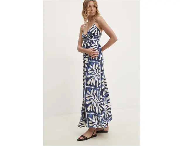 Answear Lab rochie culoarea albastru marin, maxi, evazati