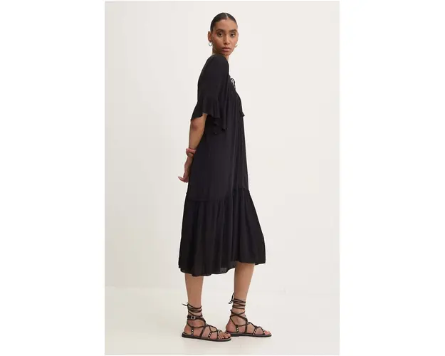 Answear Lab rochie culoarea negru, midi, evazati