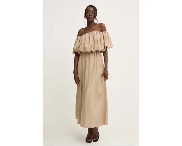 Answear Lab rochie culoarea bej, midi, evazati
