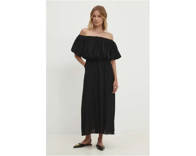 Answear Lab rochie culoarea negru, midi, evazati