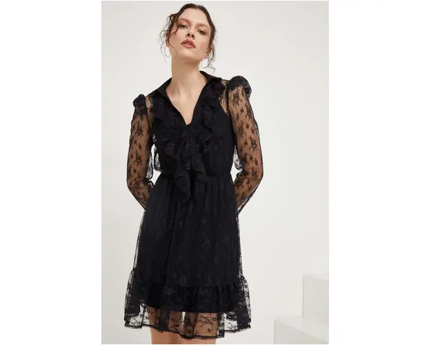 Answear Lab rochie culoarea negru, mini, evazati